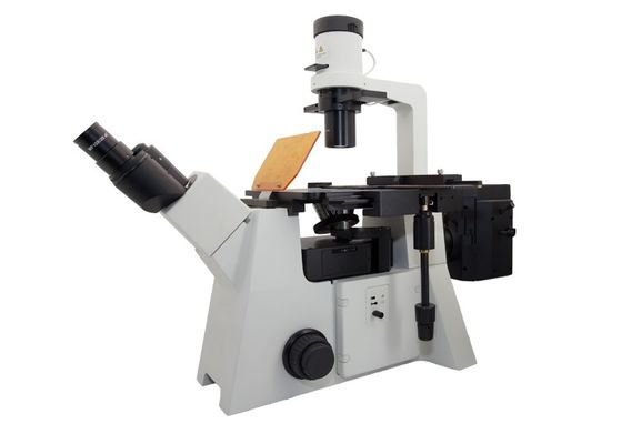 त्रिकोणीय उलटा प्रतिदीप्ति माइक्रोस्कोप सीसीडी कैमरा के साथ